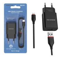 Зарядное устройство Borofone A20A USB 2.1A+кабель USB/Lightning Black в Челябинске купить по недорогим ценам с доставкой