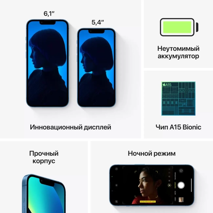 Смартфон Apple iPhone 13 Mini 512 ГБ Синий (РСТ) в Челябинске купить по недорогим ценам с доставкой