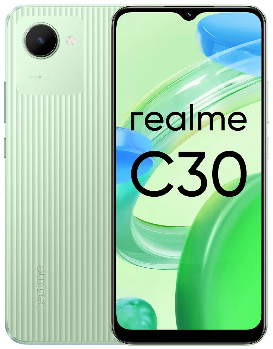 Смартфон Realme C30 2/32 ГБ Зеленый в Челябинске купить по недорогим ценам с доставкой
