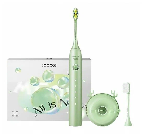 Электрическая зубная щетка Xiaomi Soocas D3 (Кейс для стерилизации) Зеленый в Челябинске купить по недорогим ценам с доставкой
