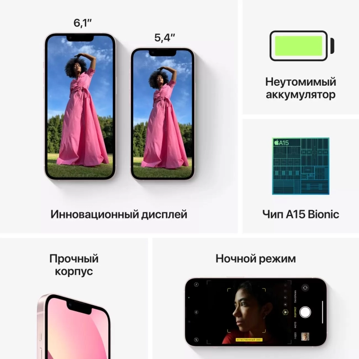 Смартфон Apple iPhone 13 Mini 512 ГБ Розовый (РСТ) в Челябинске купить по недорогим ценам с доставкой