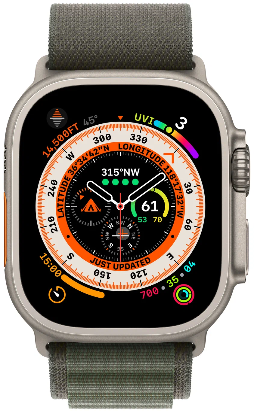 Смарт-часы Apple Watch Ultra GPS+Cellular 49mm Titanium Case with Starlight Green Loop (EU) в Челябинске купить по недорогим ценам с доставкой