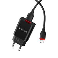 Зарядное устройство Borofone BA20A USB 2.1A+кабель microUSB Black в Челябинске купить по недорогим ценам с доставкой